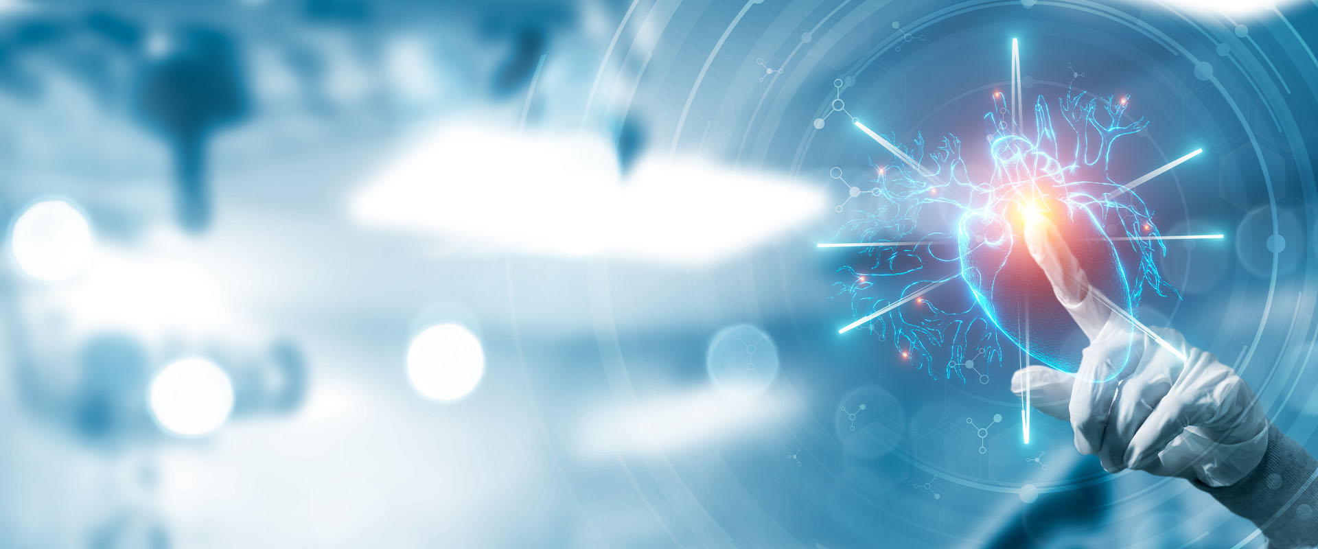 heart hologram image with electric effect