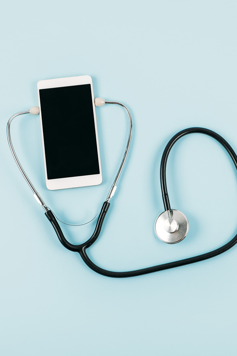phone with stethoscope